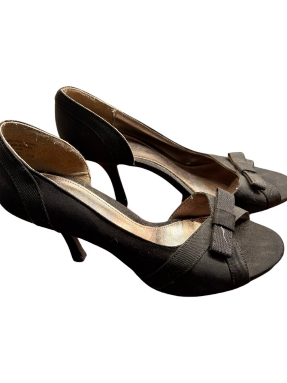 Mossimo Supply Co. | Womens Black Peep Toe Heels with Bow Accent | Size 9.5 - Picture 3 of 5